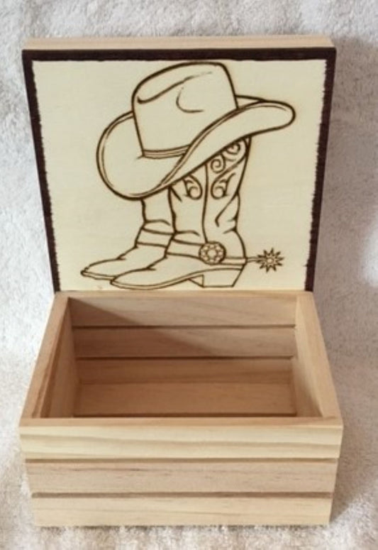 Wooden Wall Decor "Cowboy boots & Hat"